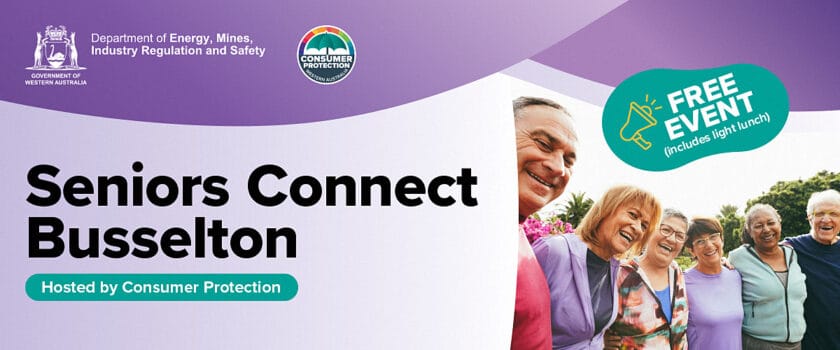 Image promoting Seniors Connect Busselton event